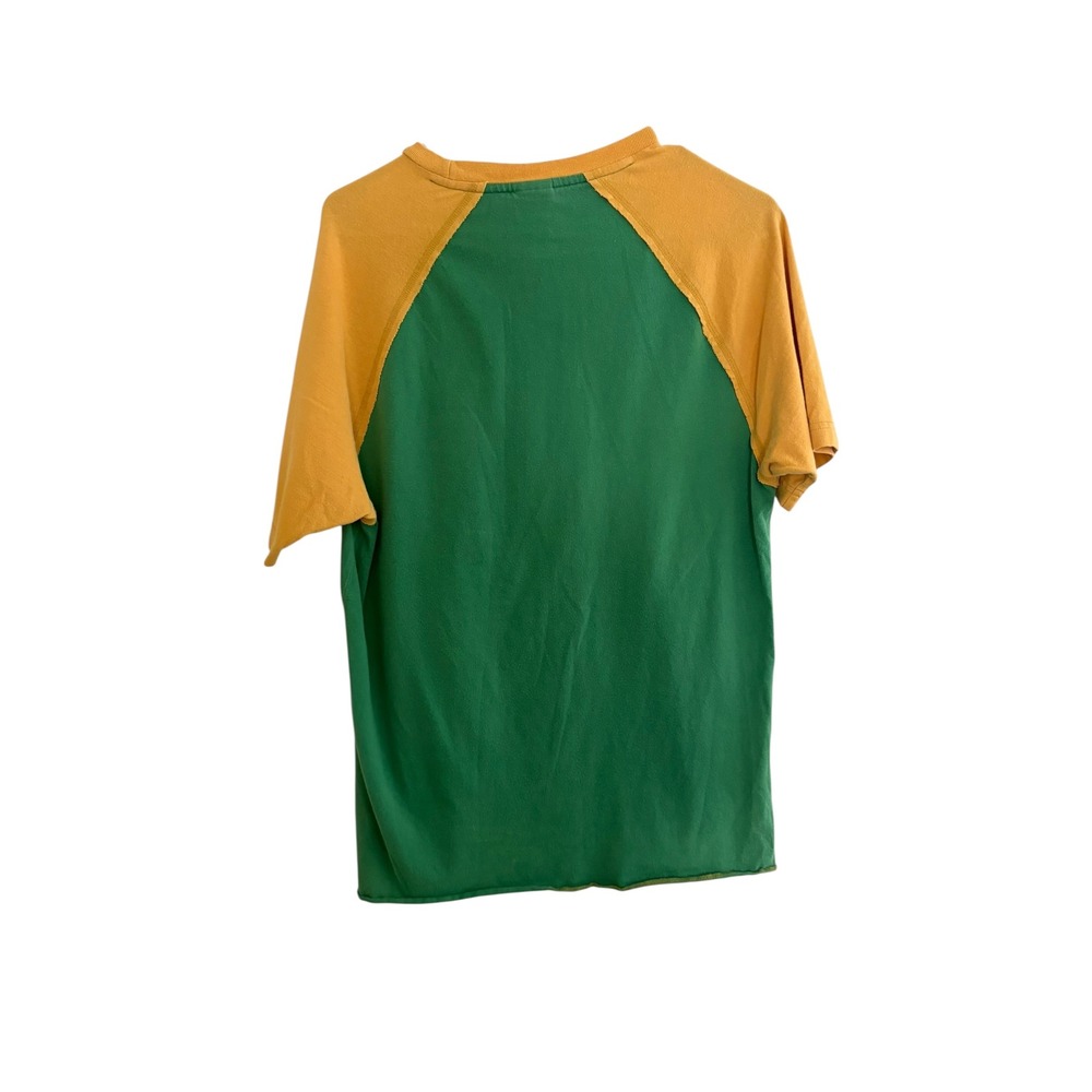 Lucky Brand Y2K Raglan Tee‎ Green Yellow Graphic Retro Men's Medium - Picture 2 of 7